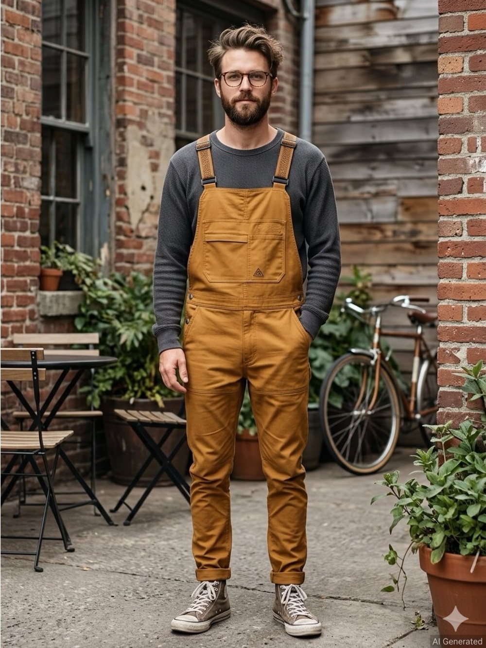 LIVSN Flex Canvas Overalls Brown Mens W30 L30 Workwear Outdoor
